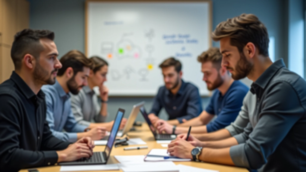 Hackathon etkinliğinde katılımcılar ekipler halinde çalışıyor, whiteboard'da fikir yazıyor, heyecanlı şekilde proje geliştiriyor